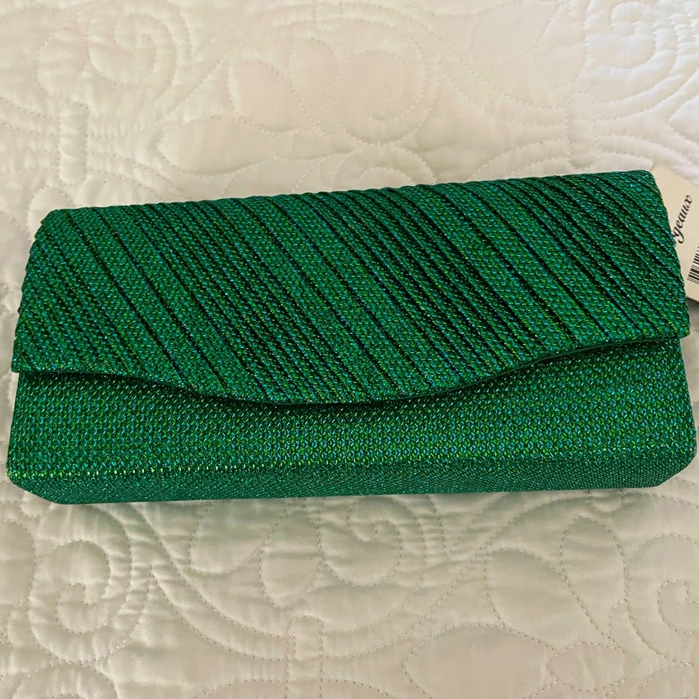 d’margeaux New York Glitter Clutch Purse w/ optional crossbody chain NWT